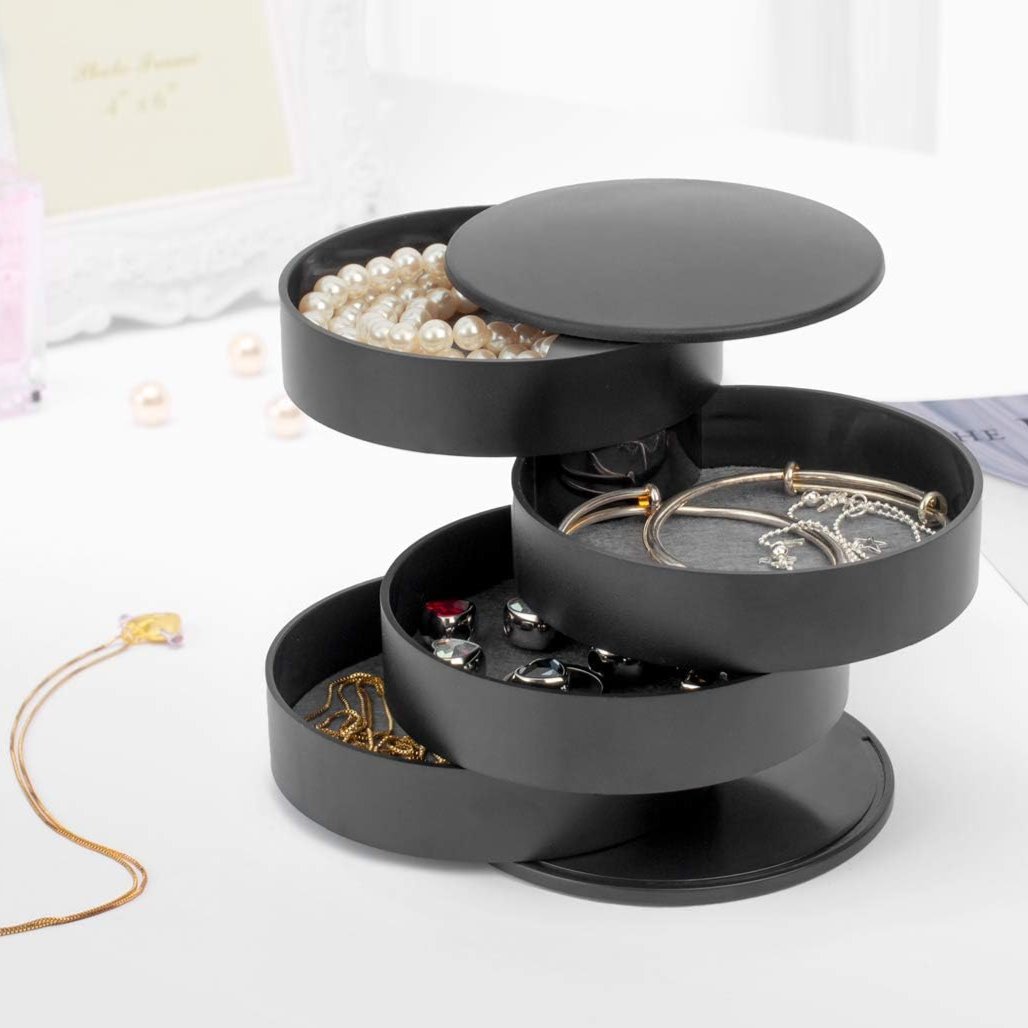 Organizator pentru bijuterii, Zola®, antiderapant, plastic, 10.5x10.2cm, negru Organizator pentru bijuterii, Zola®, antiderapant, plastic, 10.5x10.2cm, negru